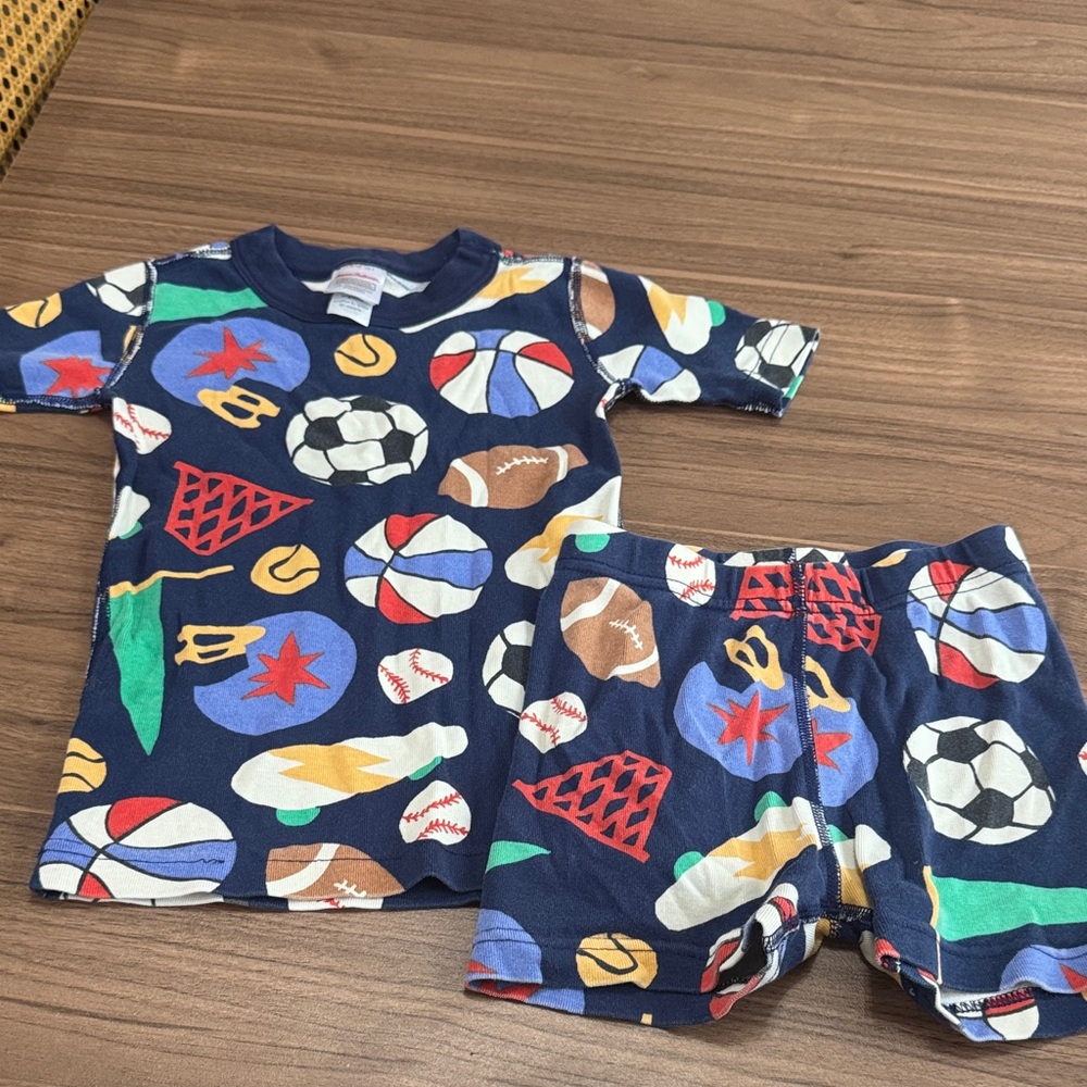 Hanna Andersson Sports Print Pajama Set - Navy